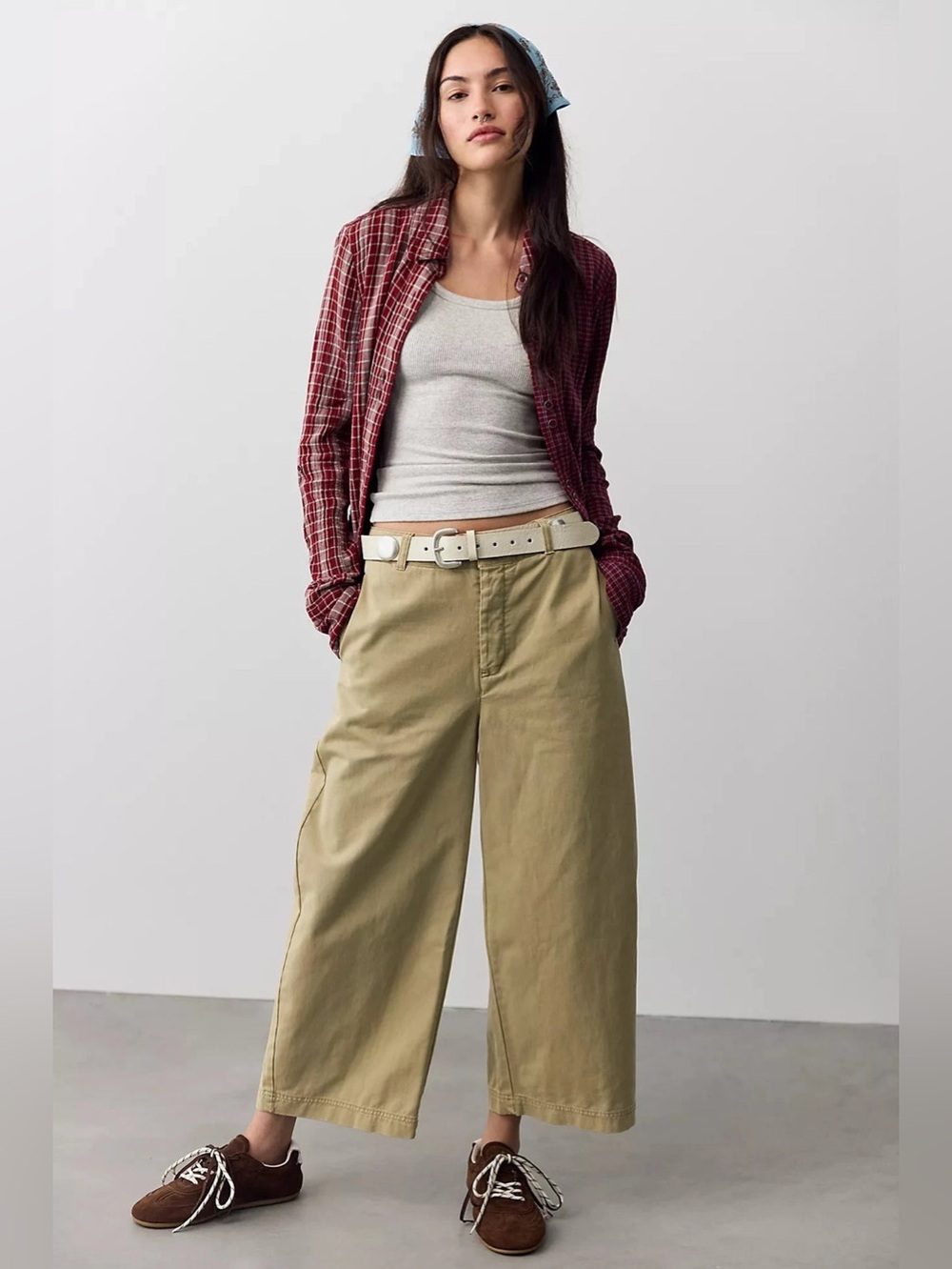 NWT FREE PEOPLE WE THE FREE Lay Down Chino Trousers | Almond Buff/Khaki MSRP $98